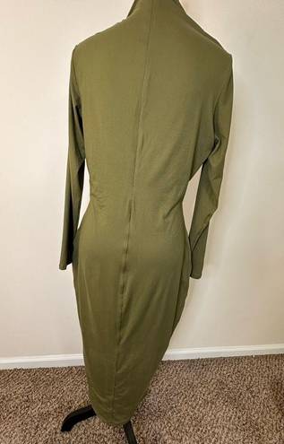 Naked Wardrobe  Green Bodycon Midi Dress Sz 2x