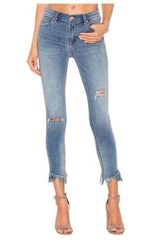 Free People  We The Free Great Heights Frayed Hem Ankle Cropped Skinny Jeans