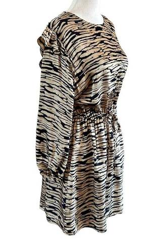 Rails  Ora Abstract Print Long Sleeve Mini Dress in Canyon Tan & Black Small NWT