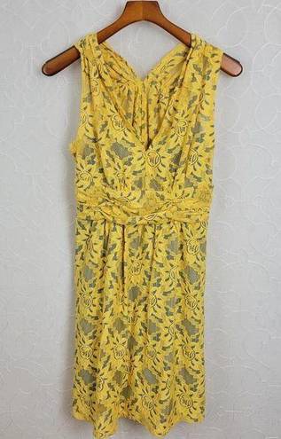 Tracy Reese Plenty by  Womens Dress Size 8 Yellow Niki Lace Sleeveless Lined Mini