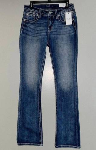 Miss Me Mid-Rise Med Blue Torn Aztec Bootcut Jeans Size 29 (M3844B) *Brand New*