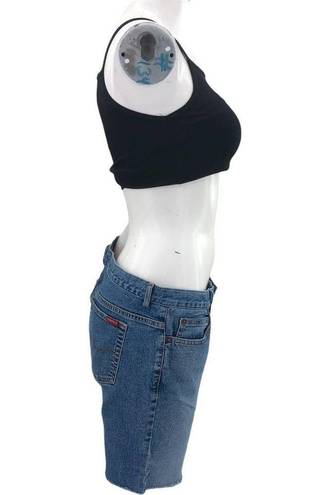 Guess  (32) Women's Y2K Blue Medium Wash Cut Off Bermuda Jean Shorts Denim