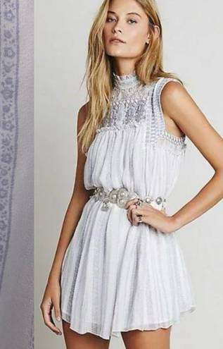 Free People $148 PRE OWNED  Ivory Combo Penny Georgette Babylon Dress XS