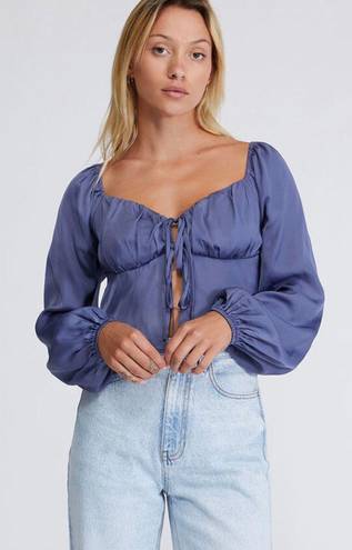 LA Hearts Blue Tie front blouse