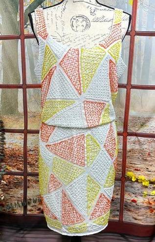 Romeo + Juliet Couture  Beaded Dress - White/Orange/Yellow - size L