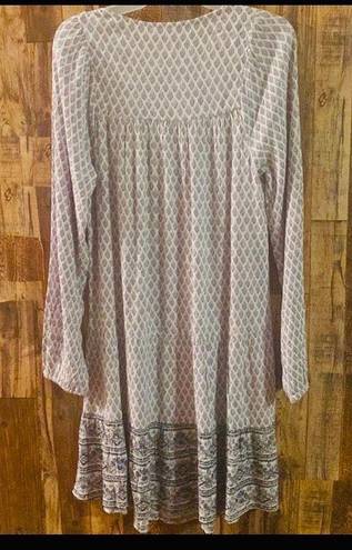 Style & Co NWT  women's Printed Long Sleeve Tiered Peasant Dress size small length 37 width 16