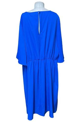 City Chic  Knot Front Fit & Flare Dress In Electric Blue Size XL / Plus Size 22