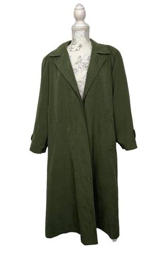 Gallery  Size 12 Olive Green Long Trench with Removable Lining Jacket