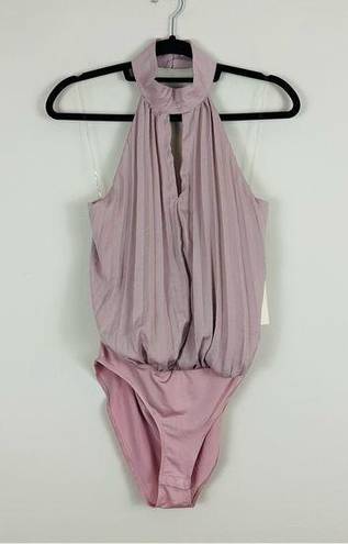 Vanilla Star Jeans Vanilla Star | Mauve High Neck Pleated Bodysuit Size Medium NWT