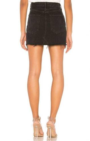 AGOLDE  Quinn High Rise Denim Skirt Distressed Cult Black Size 25 NEW