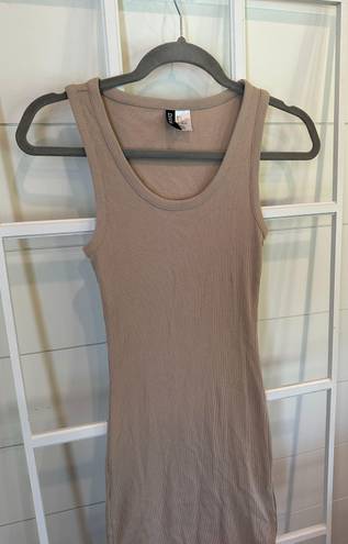 Divided Tan Bodycon Dress