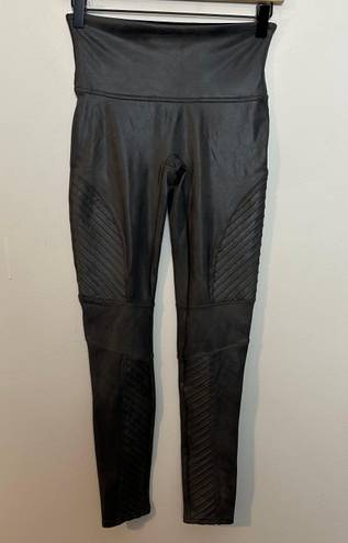 Spanx - Faux Leather Moto Leggings Grey Medium