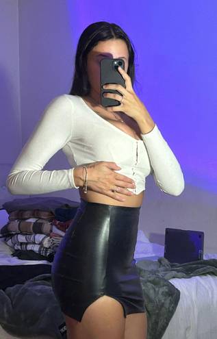 Black Leather Mini Skirt