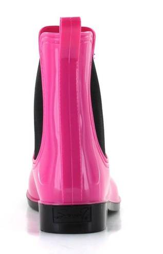 Seven7  Dover Rain Booties 10 Barbie Pink Rubber Waterproof Fall Winter Anti-Skid