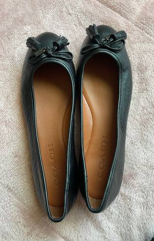 Coach Flatiron Leather Slip On Ballerina Flats women’s tassels