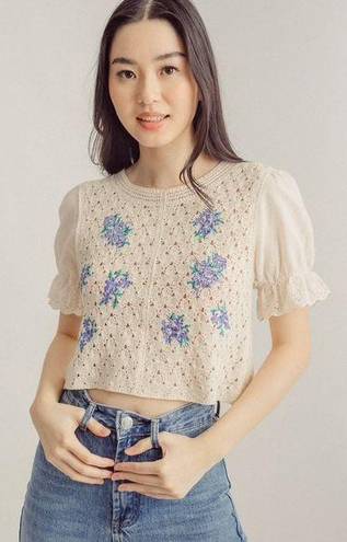 ZARA Crochet Floral Blouse