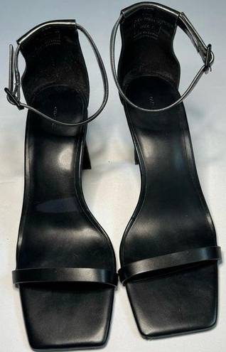 Oak + Fort  womens black strappy heels