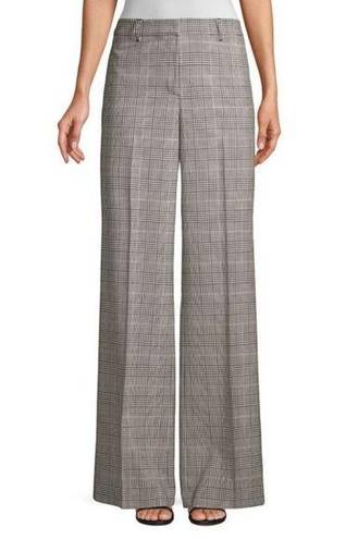 Lafayette 148  Dalton Pants Womens Size 8 Black White Houndstooth Plaid Wide Leg