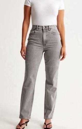 Abercrombie & Fitch  Curve Love The ‘90s Straight Ultra High Rise Gray Size 32/14