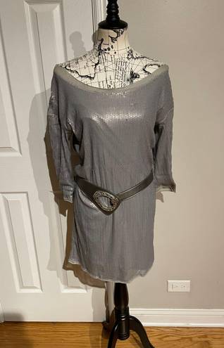 Kira Plastinina NWOT Sequins Mate Off shoulder Tunic tee shirt dress midi versatile Cocktail Party