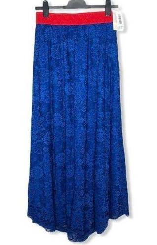 LuLaRoe  Lucy Cobalt Blue Lace Maxi Skirt NWT