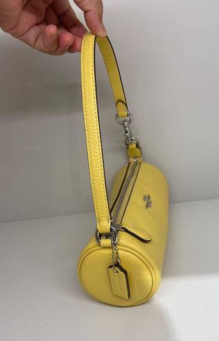 Coach Silver/Retro Yellow Nolita Barrel Bag Pebble Leather #CP 474