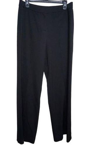 St. John  Knit Caviar Black Wide Leg Dress‎ Pants High Rise Sz 8 Women's