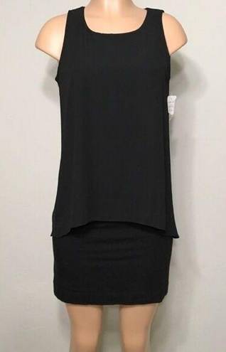 Karen Kane  black sheath dress w/overlay. NWOT