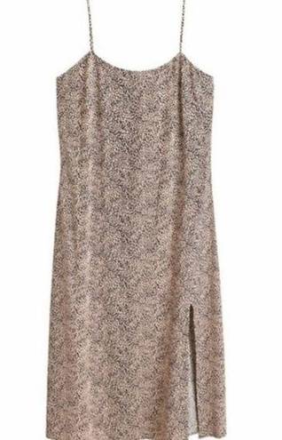 Mango Leopard Print Slit Dress