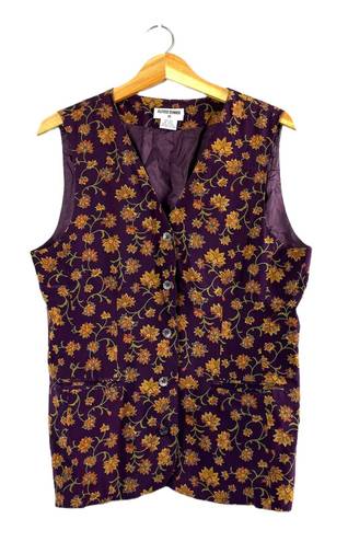 Alfred Dunner Petite Vintage 100% Silk Alfred Dunner Floral Vest 10