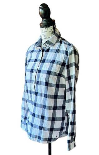 Tommy Hilfiger  womens 1/2 button popover Pink & Black Light Weight Flannel Tunic