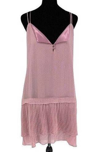 Symbiose by Hinda A Womens Crisscross Chiffon Cocktail Dress Pink Medium NWT