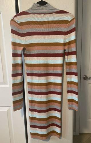 American Eagle  Striped Mock Neck Sweater Dress