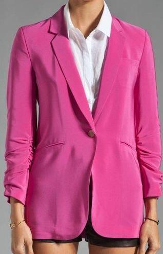 Elizabeth and James NWT  Heather Blazer in Fuchsia Pink Ruched Sleeve Crepe 2 $495