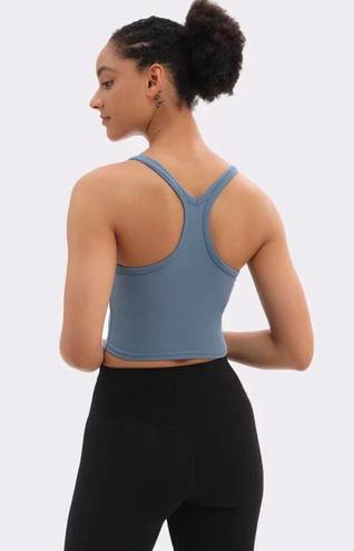 Padded sports bra yoga tank Blue