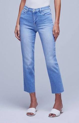 L'Agence L’agence Sada High Rise Cropped Slim Denim Jeans Raw Hem in Omaha Wash 30 NWT