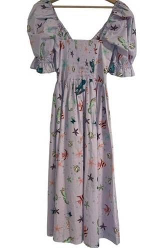 Hill House NWT  lilac Ophelia dress in Sea Creatures