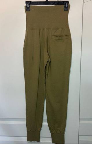 Young Fabulous and Broke  Groove Jogger Pants Khaki Green High Waist Lounge Pants S