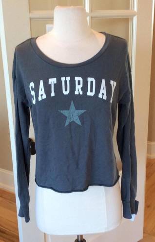 Grayson Threads Long Sleeve Crop Top Oversized XS Fits S M Shirt