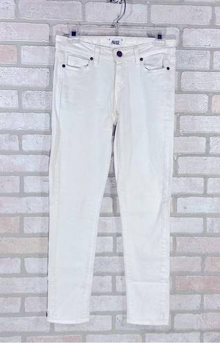 Paige  Skyline Skinny Ankle Peg Jeans in Optic White Size 27