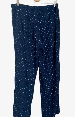 J.Jill  Pants Size L wide leg Navy White Polka Dot