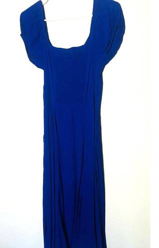 Yumi Kim  Mercer Street Button Down Royal Blue Smocked Back Midi Dress size M