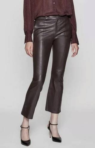 Equipment NWT  Femme Sebritte 100% Lamb Leather Crop Ankle Trousers Pants Size 2