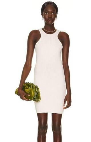 The Range  Primary Rib Carved Mini Dress in Lt Shell White Size XS Sleeveless