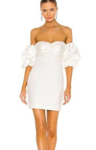 Cinq à Sept  Teo Puff Off Shoulder Mini White Dress