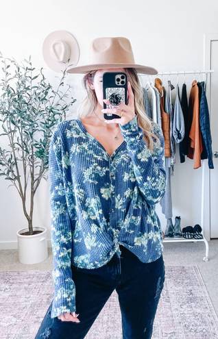 Urban Outfitters Out From Under Floral Button up Waffle Knit Long Sleeve