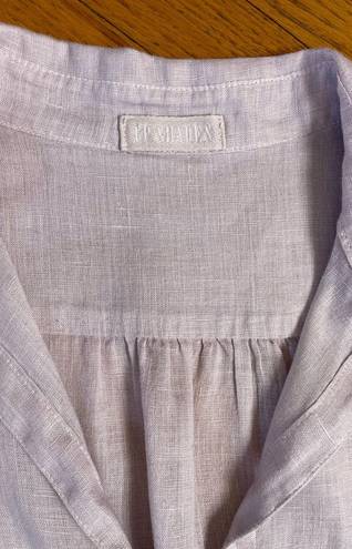 CP Shades  Teton Oversized Linen Long Sleeve Tunic Top in Lilac Size Small