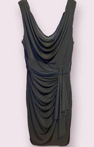 White House | Black Market  Draped Cocktail Dress in Black
 - size 10