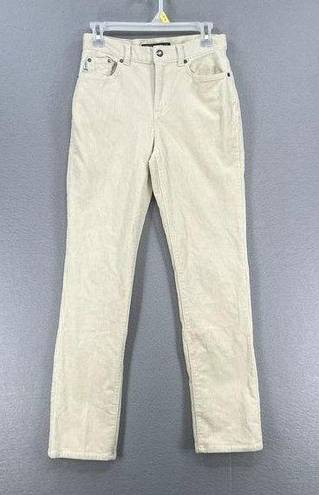 Krass&co Lauren Jeans  Pants Womens 2 Cream Corduroy Straight Ralph Lauren