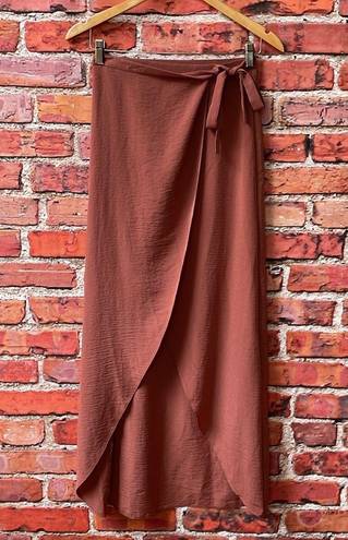 Topshop Bronze  High Low Wrap Flowing Maxi-Length Skirt